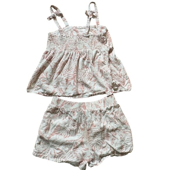 Rewash Girls 2 Piece Summer Short Outfit-Pink/White Floral-Size L-GUC - Picture 2 of 7